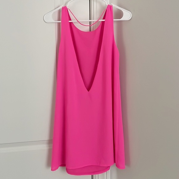 Tobi Neon Pink Deep-V Sleeveless Dress - Picture 5 of 6